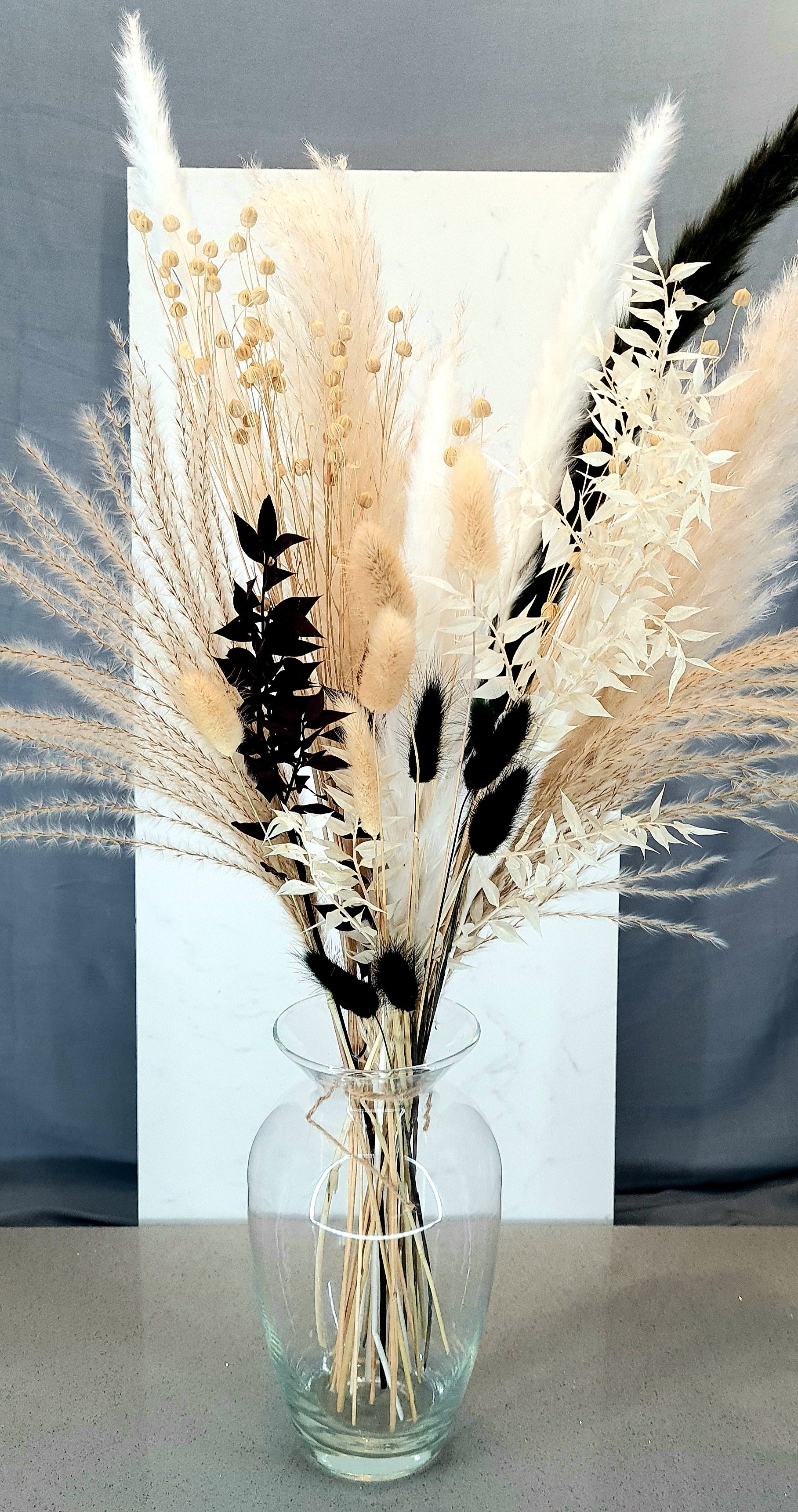 Pampas Monochrome Large Bouquet Black and White Black Dried Flowers  Housewarming Gift Pampas Grass Arrangement -  Israel