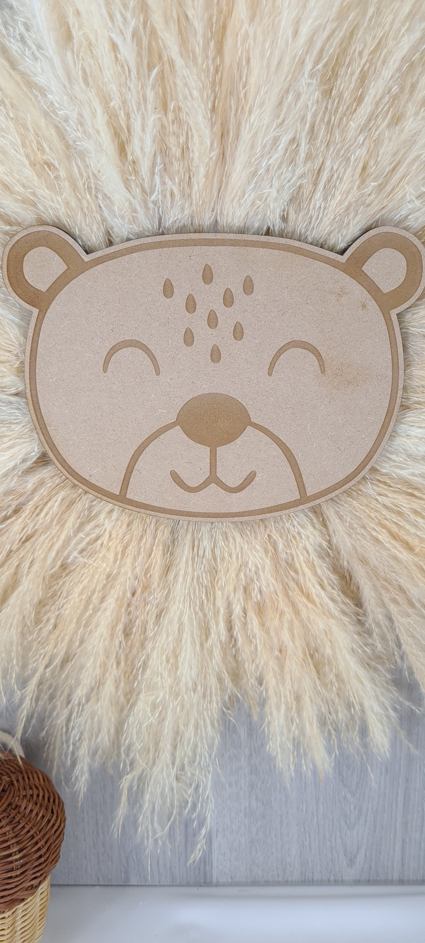 Pampas Grass Lion Wreath, Boho Nursery Decor