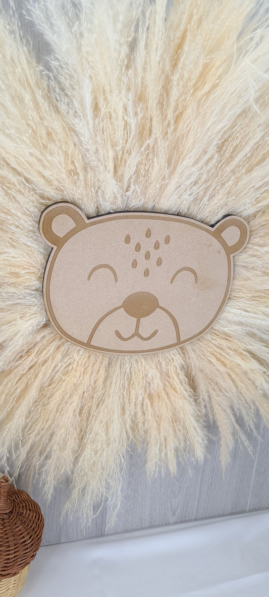 Pampas Grass Lion Wreath, Boho Nursery Decor