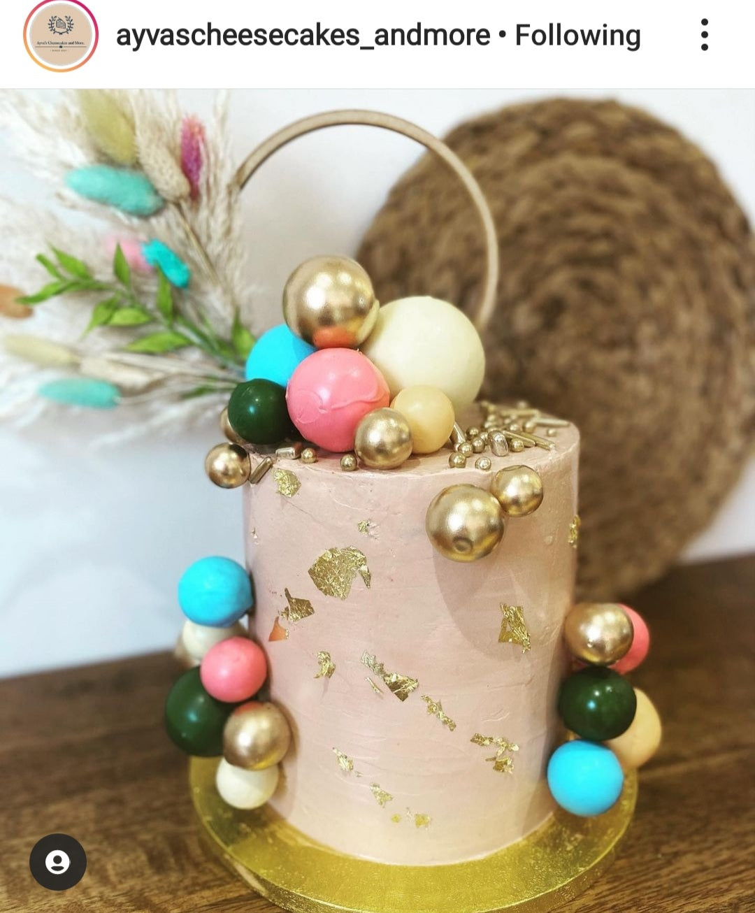 Pastels Pampas cake topper wreath