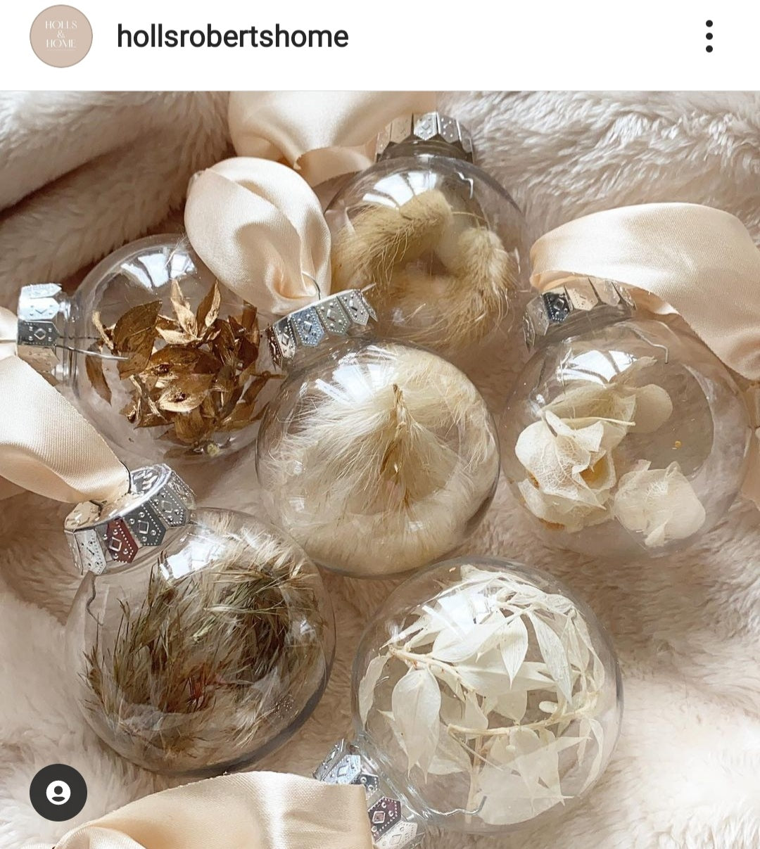 Pampas & Dried Flowers Christmas baubles