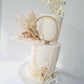 Nude 5.5 inch Pampas Grass Cake Topper wreath hoop