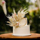 Rustic pink & Gold Pampas cake topper wreath